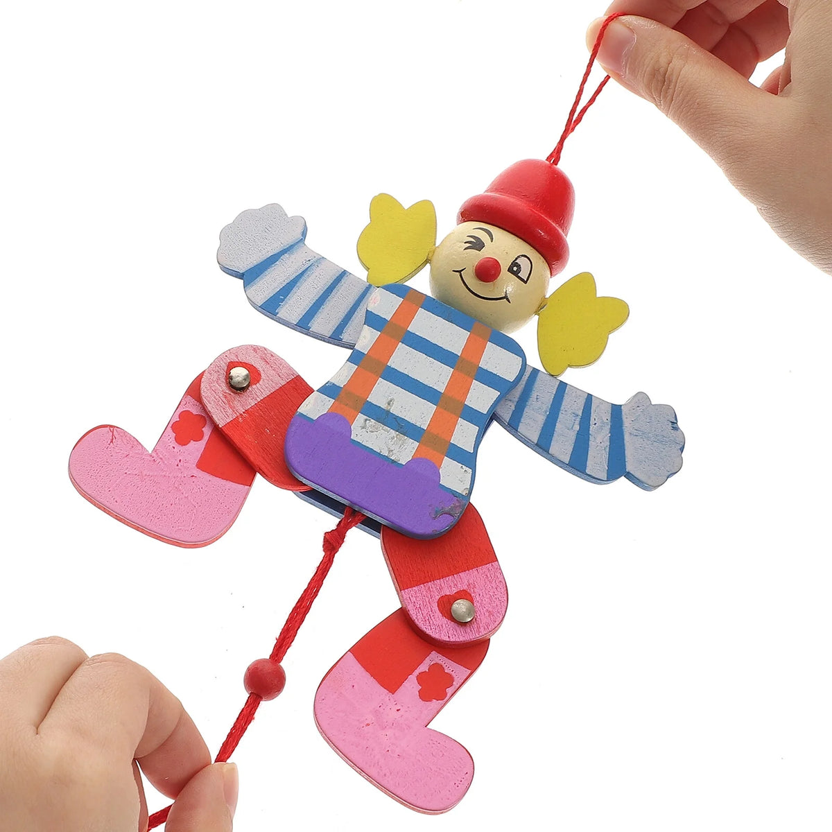 2Pcs Wood Clown Marionette Puppet Toy M53131
