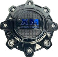 Pack of 2 Gloss Black and Blue Logo Wheel Center Cap B517