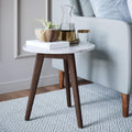 Dark Brown White Faux Carrara Marble Nightstand H13359
