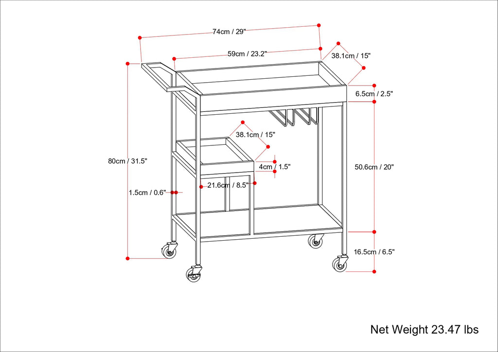 Natural Bar Cart Z178