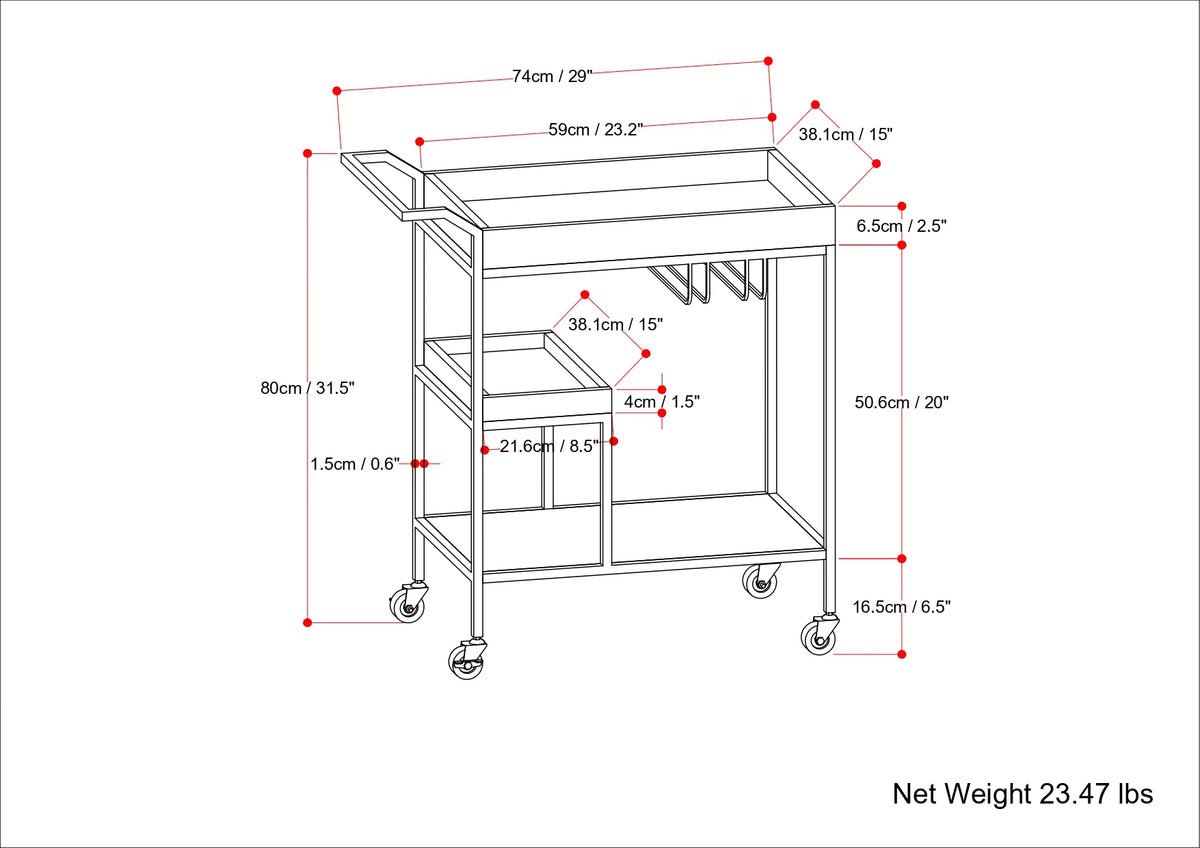 Natural Bar Cart Z178
