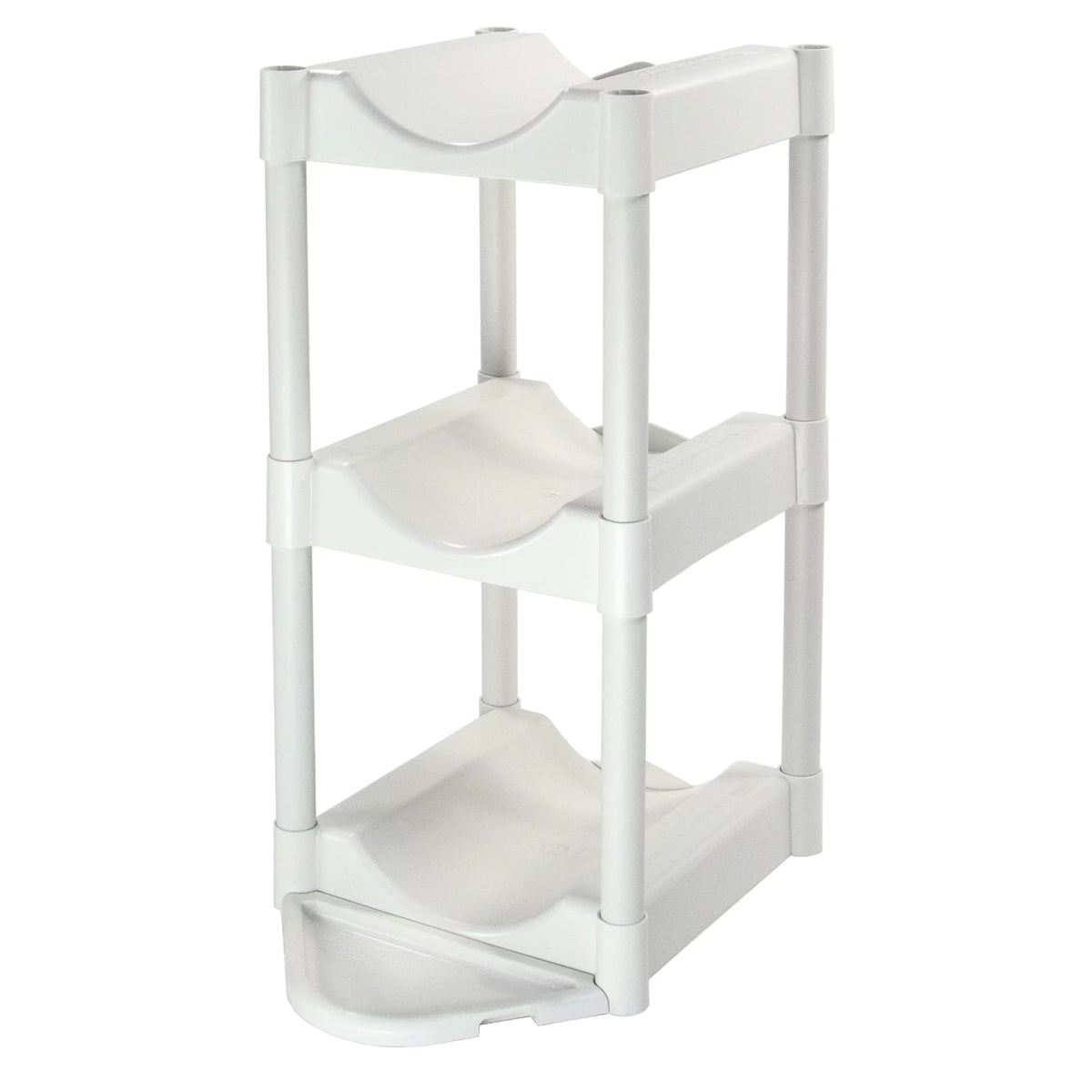 3-Tier White Plastic Storage System with Floor Protector P2988