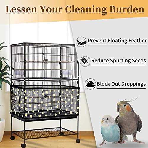 Large Adjustable Soft Airy Nylon Mesh Bird Cage Cover L14765