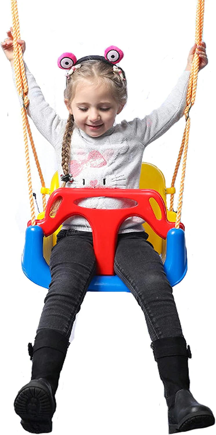 3-in-1 Kids Swing Seat with High Back and T-Bar Light Green T915