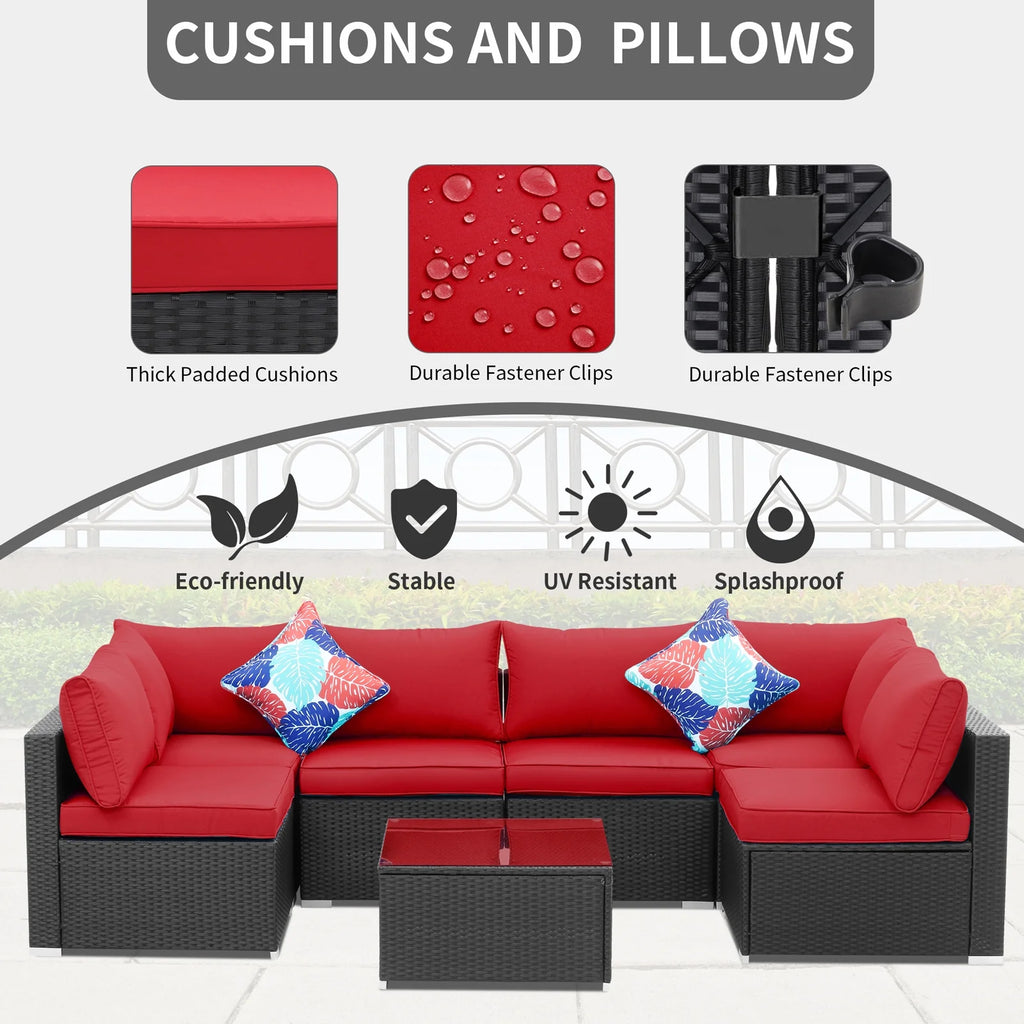 7 Pcs Outdoor Patio Furniture Sofa Set I45796