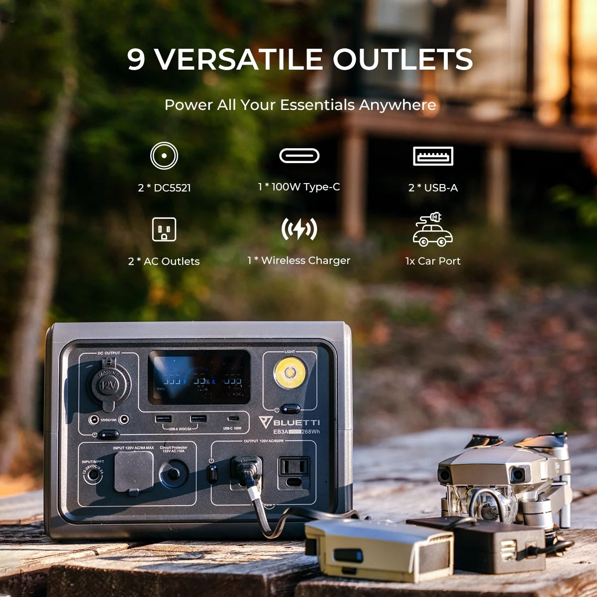 Portable Generator 600W 268Wh LiFePO4 Power Station X835002