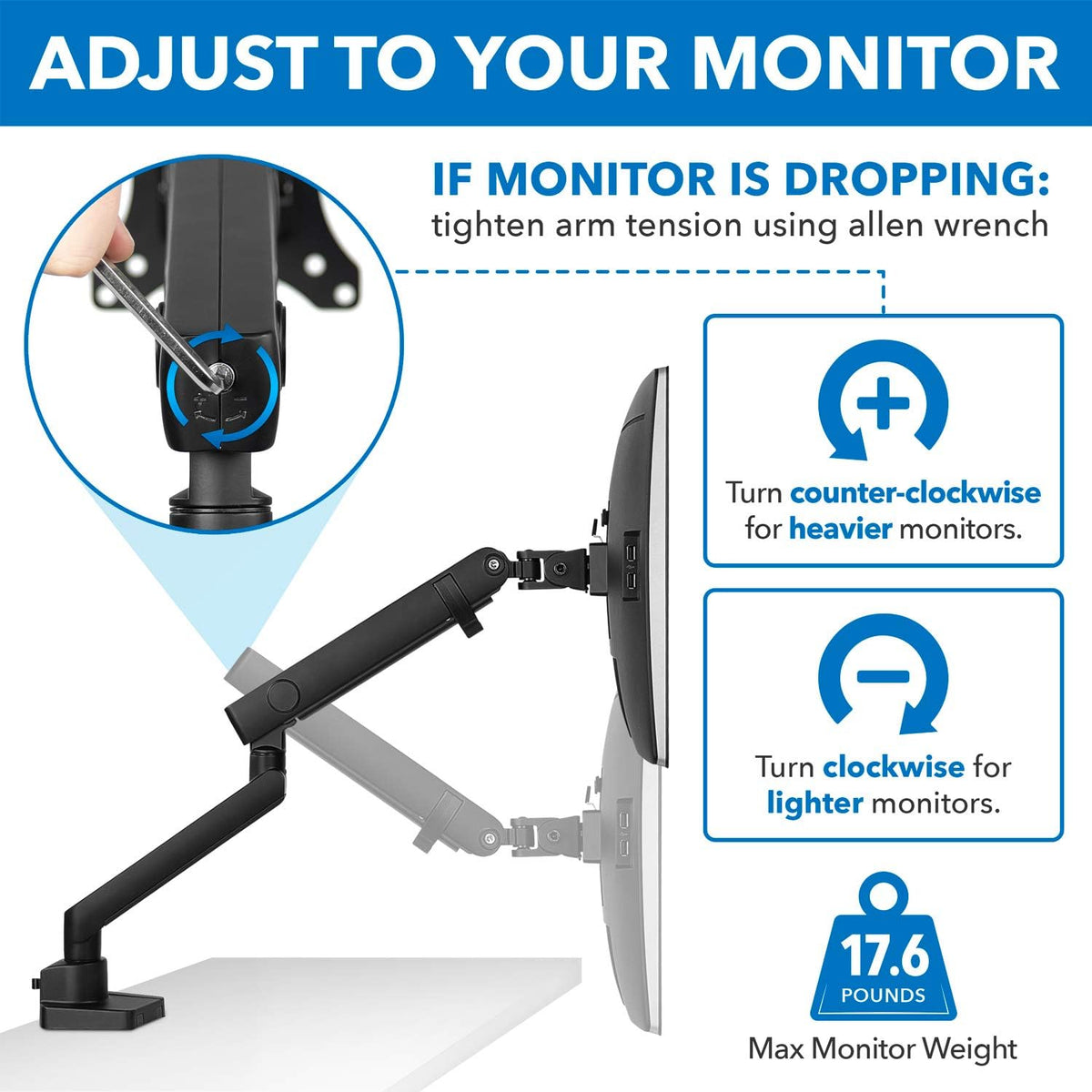 Dual Monitor Arm Mount Desk Stand, Height Adjustable, Fits Two 24 27 29 30 32 Inch VESA 75 100 Screens R617352