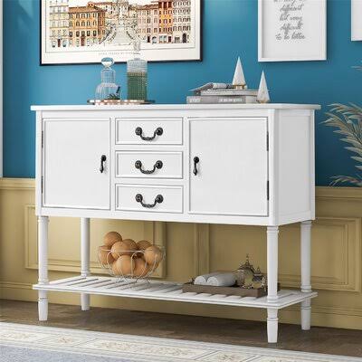 Navy Blue 3 Drawers Console Table S84286