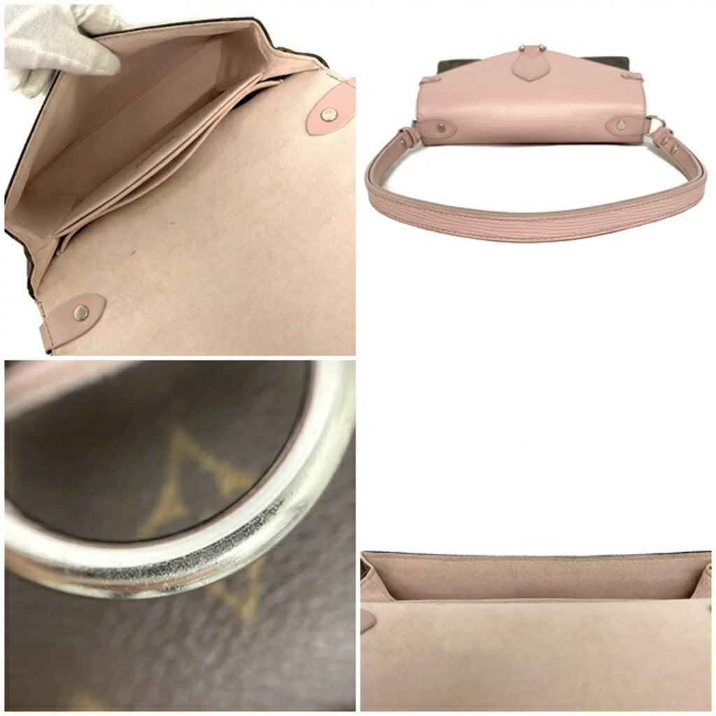 Pink Brown Monogram Leather Handbag C90810