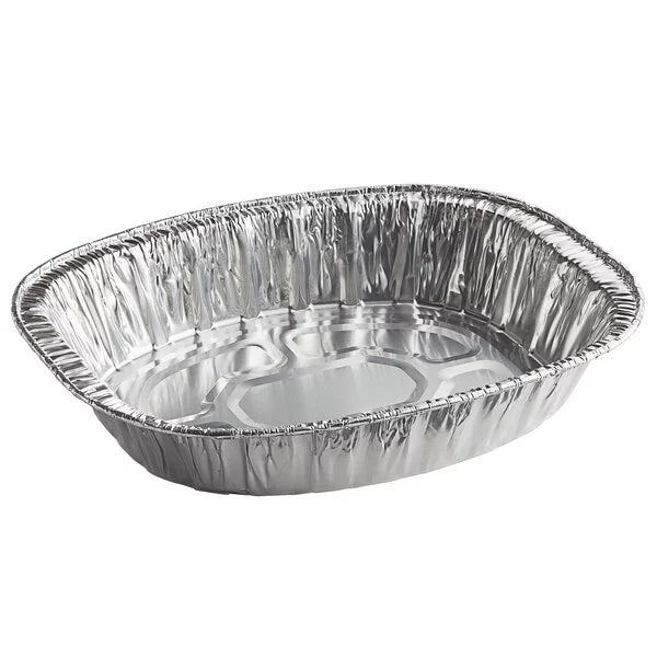 Extra Large Disposable Aluminum Foil Oval Roasting Pan, 25 Pans U8269