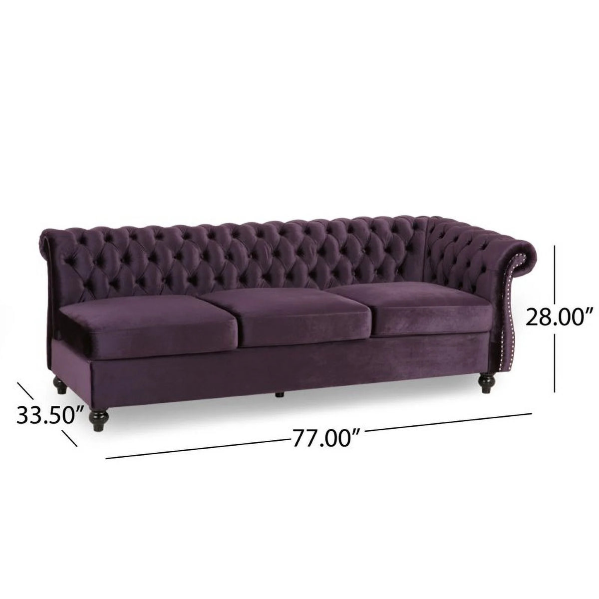 7 Seat Velvet Tufted Chesterfield Sectional V650952