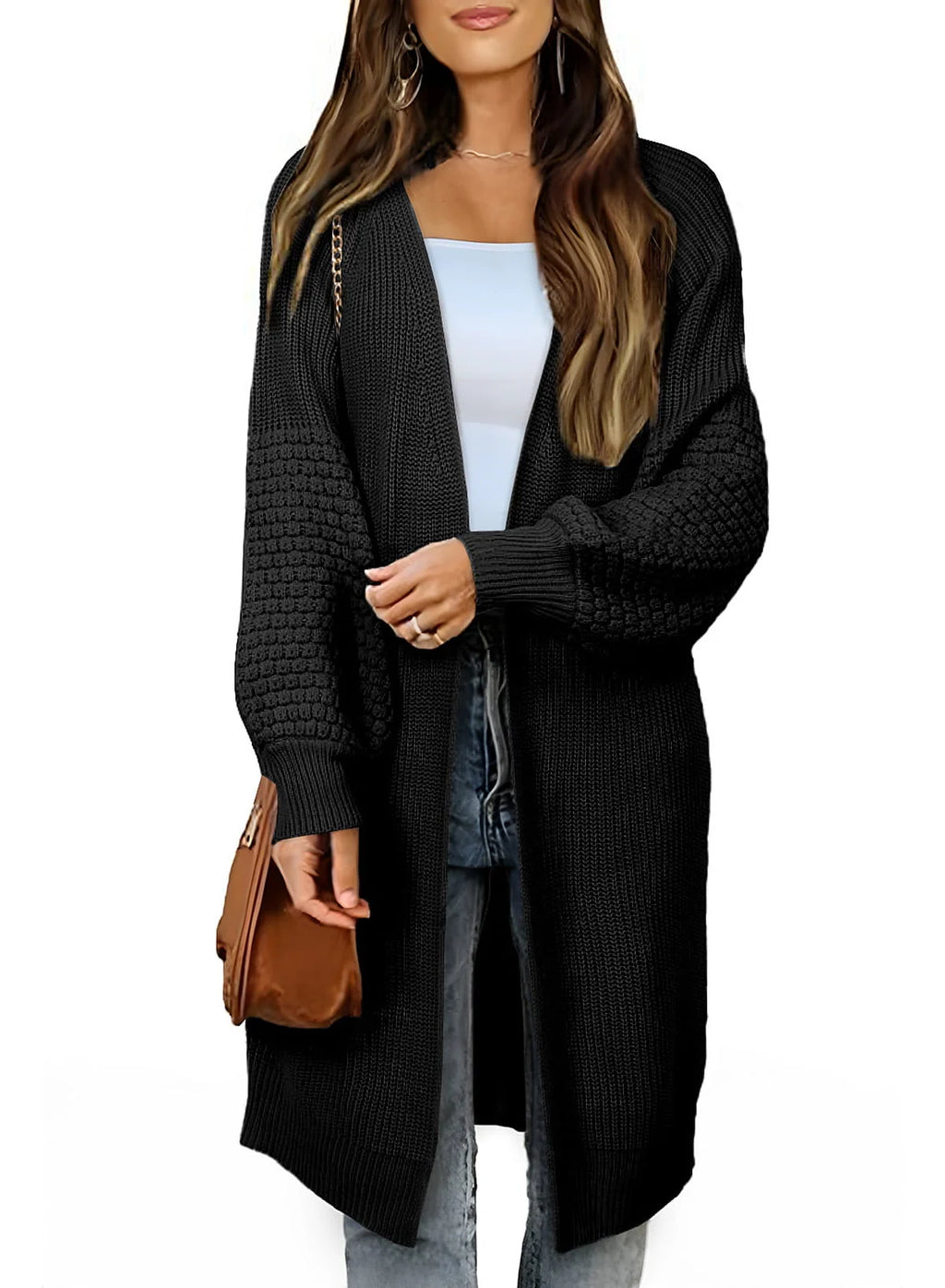 Oversized Cable Knit Cardigan X319