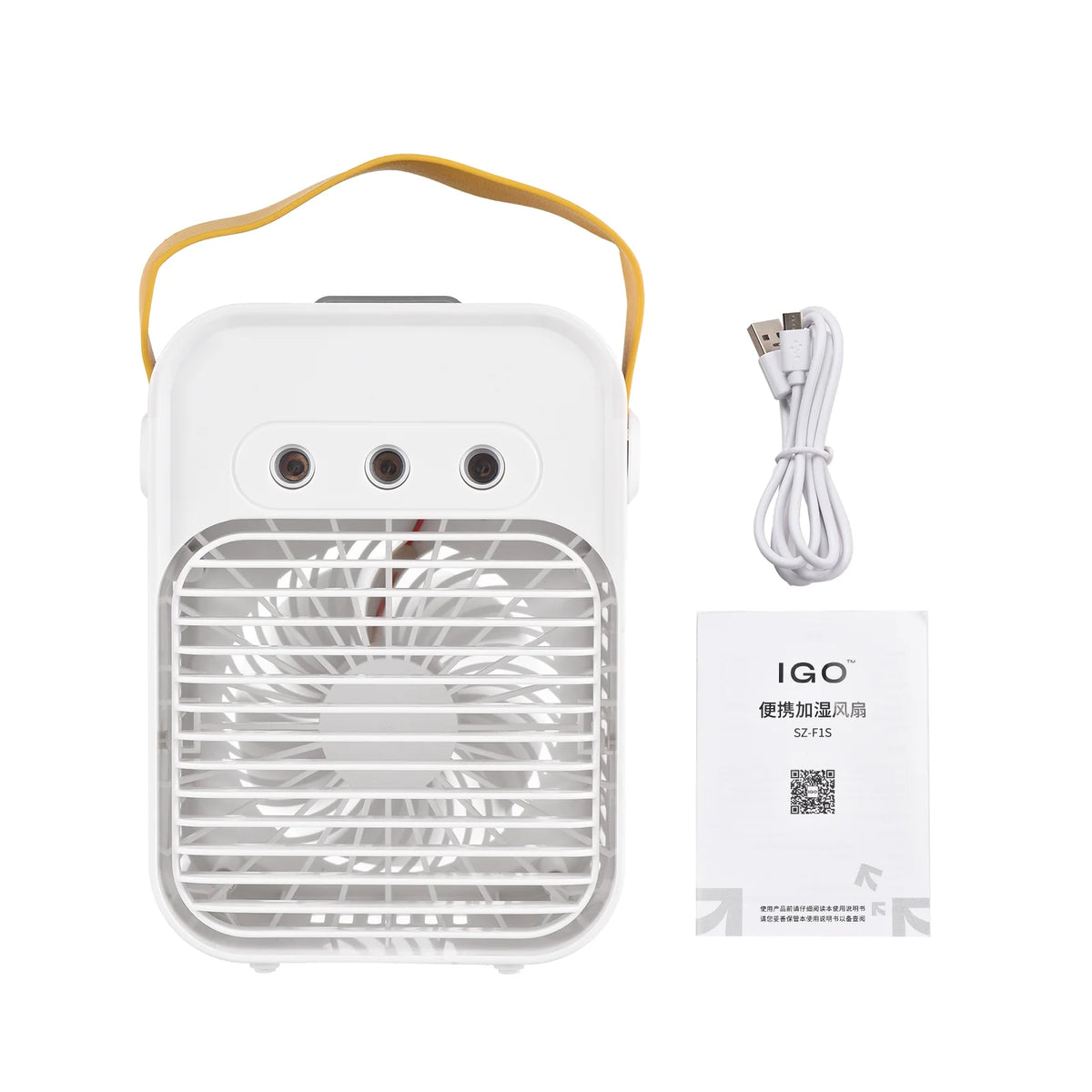Portable Air Cooling Fan with LED Light 3 Wind Speeds J5657