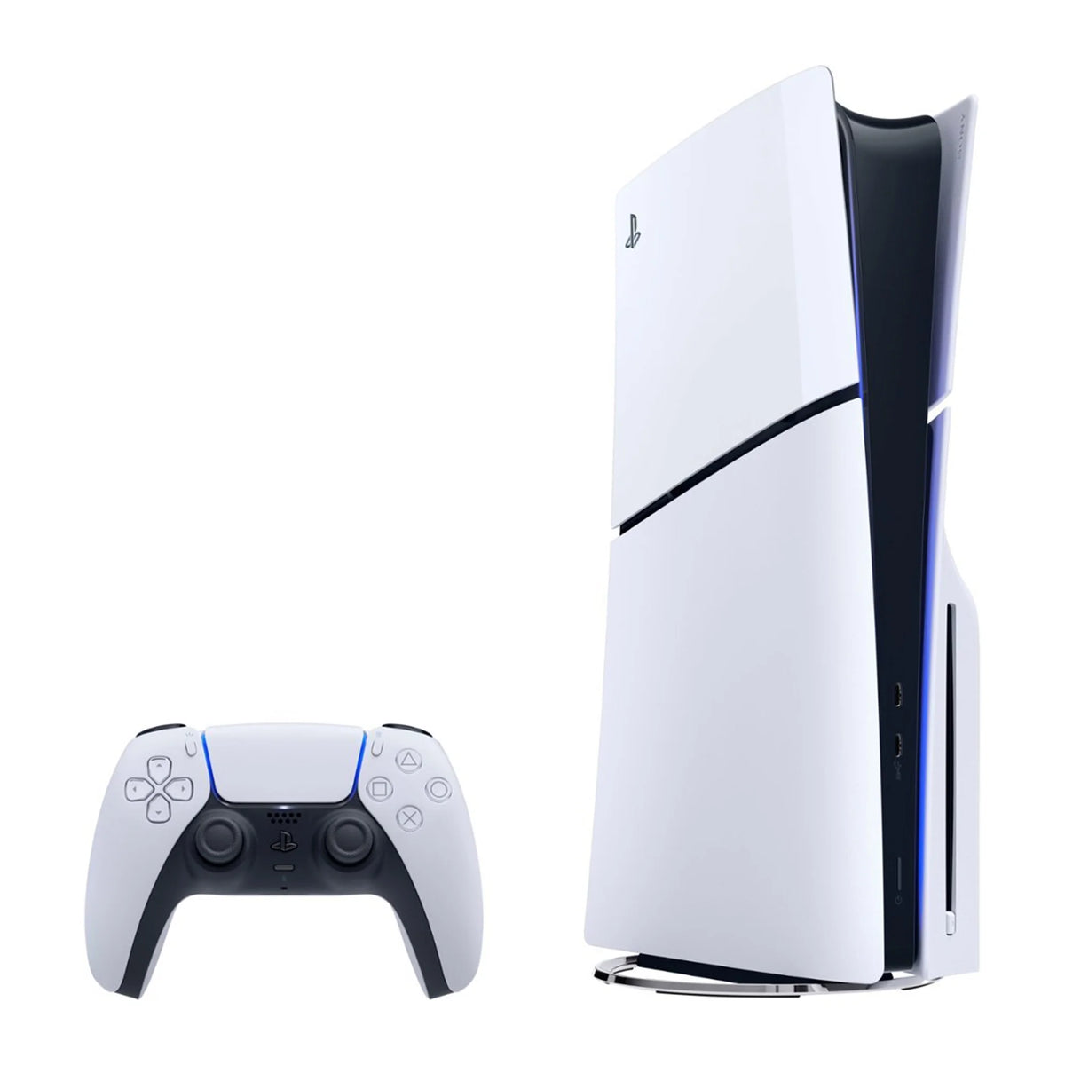 White PS5 Disc Slim Gaming Console with Wireless Controller T18122