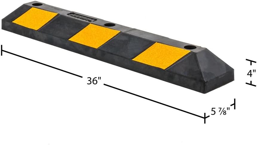 Heavy Duty Rubber Parking Curb 36 Inch x 5.9 Inch Pack of 2 K96096