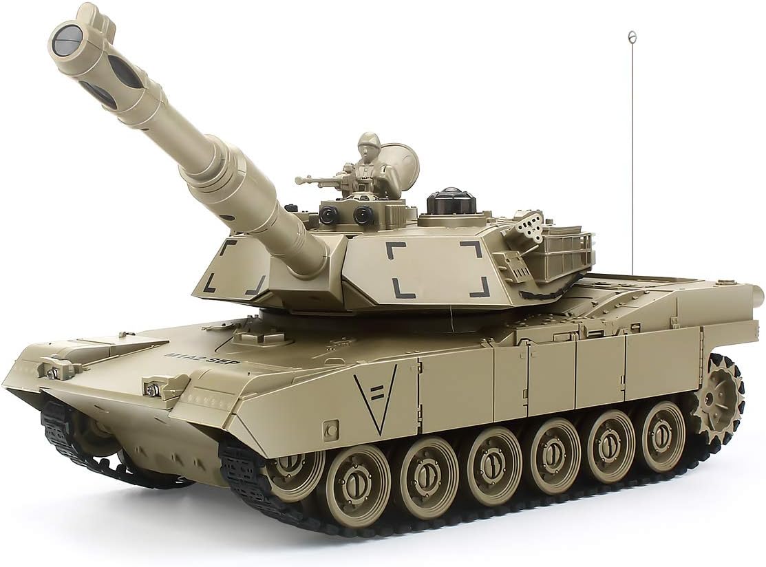 1:28 Remote Control Tank Toy with Sound and Light (Khaki) B85766