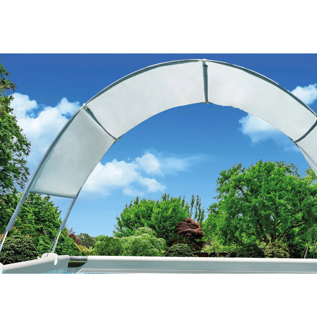 Oval Above Ground Swimming Pool Set with Canopy X91894