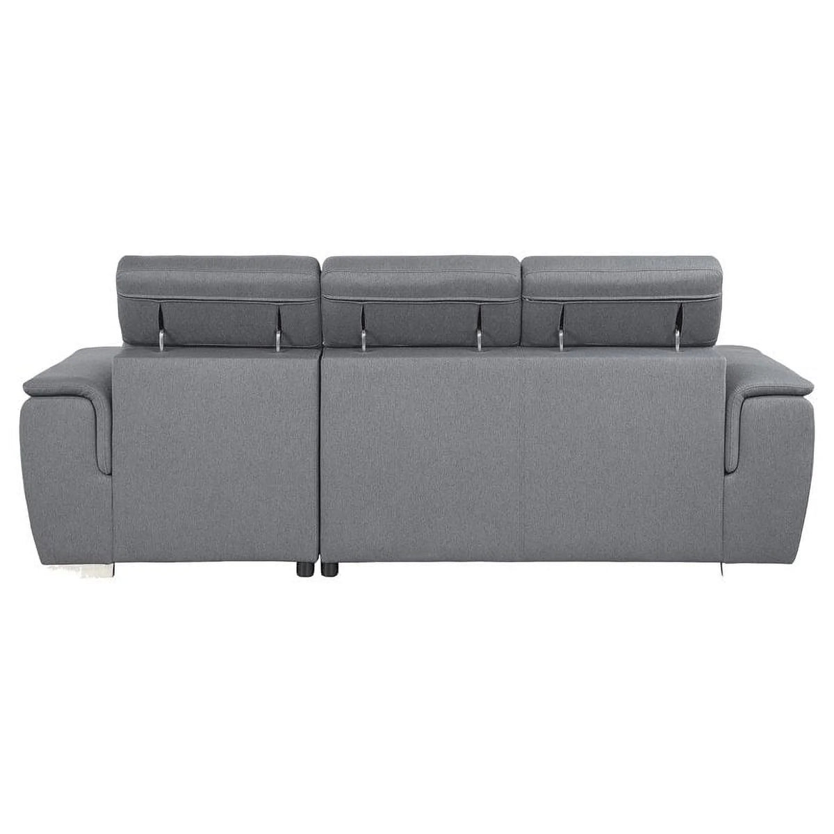 Gray 2-Piece Fabric Sectional with Pull-Out Bed K4498