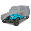 Gray Waterproof Car Cover with Driver Door Zipper N49640