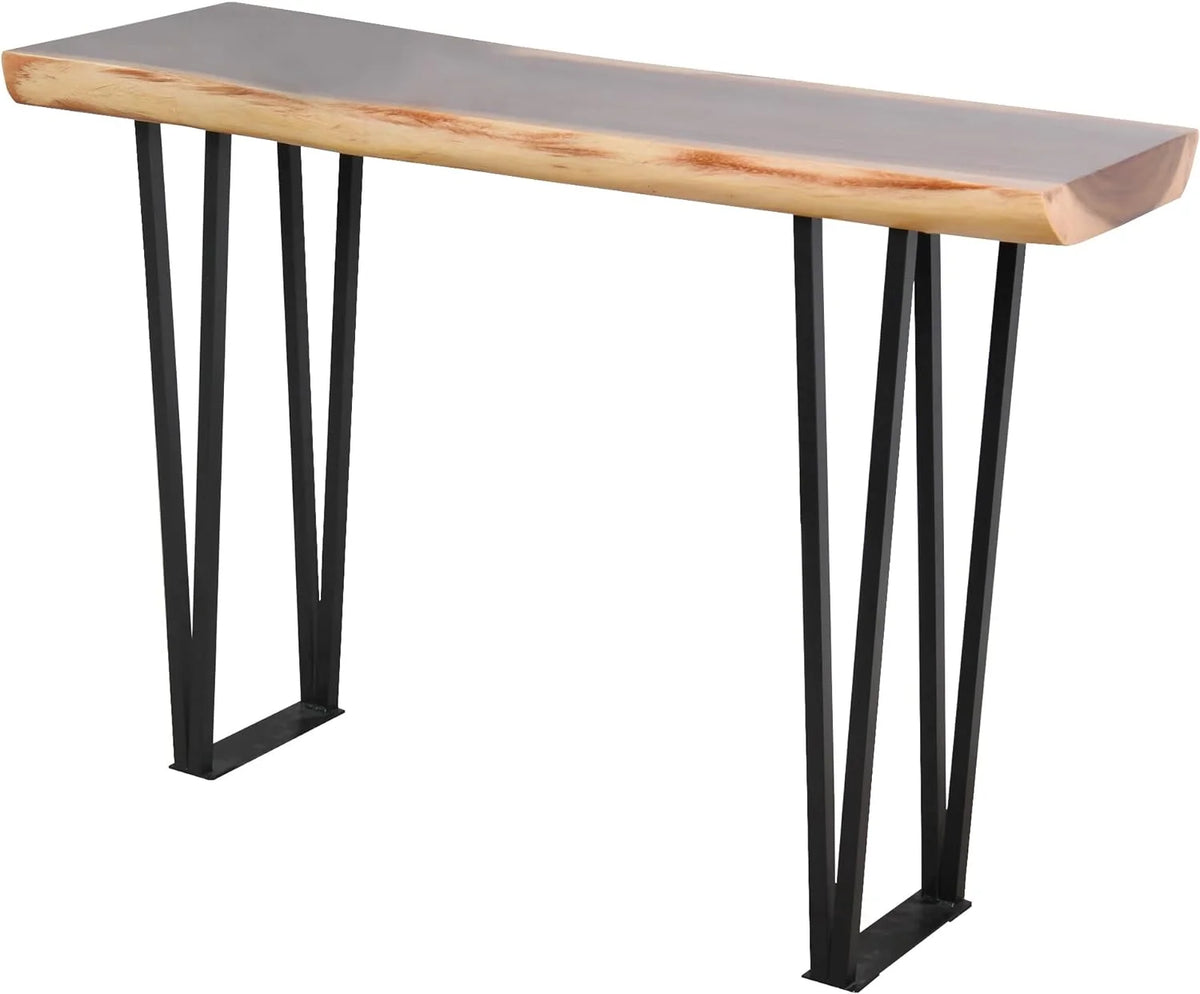 Solid Wood Console Table with Metal Legs U9407