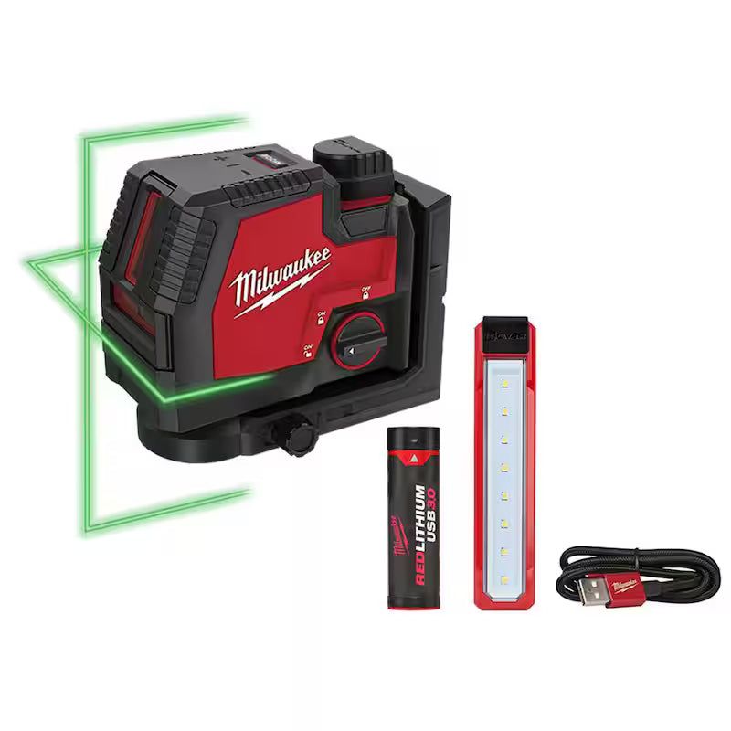 Green Rechargeable Cross Line Laser Level and LED Flood Light V3223