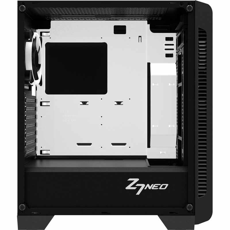 ATX Mid Tower Gaming PC Case with Tempered Glass and 4 Pre-Installed 120mm RGB LED Ring Fans J45120
