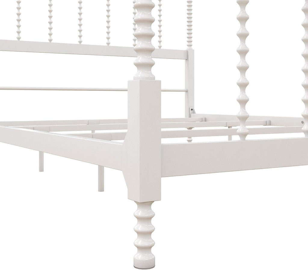White Twin Size Metal Canopy Bed Frame O170534