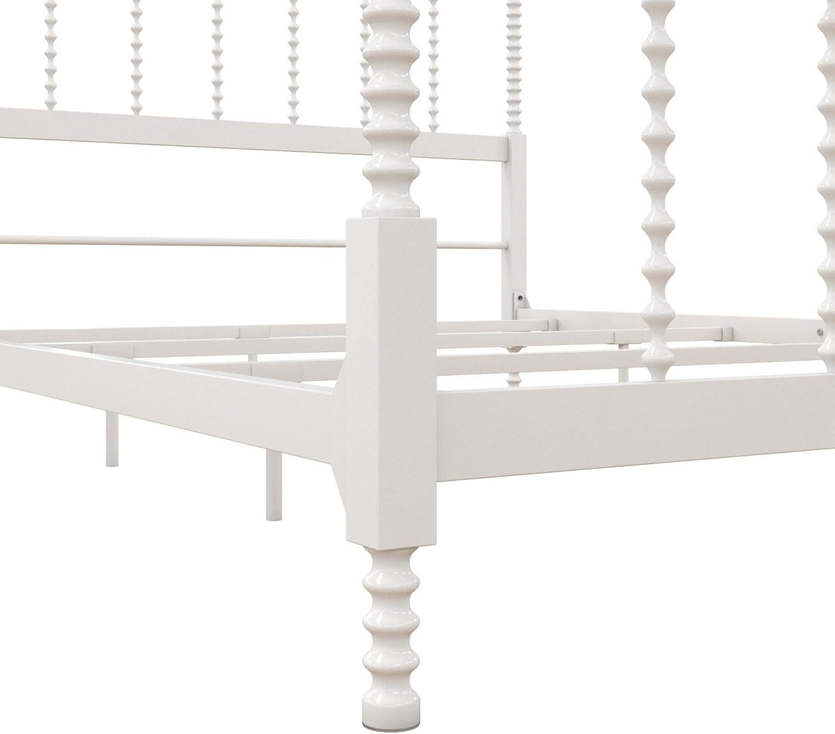 White Twin Size Metal Canopy Bed Frame O170534