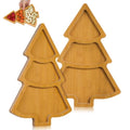 2Pcs Christmas Tree Shaped Wooden Serving Platters P88315