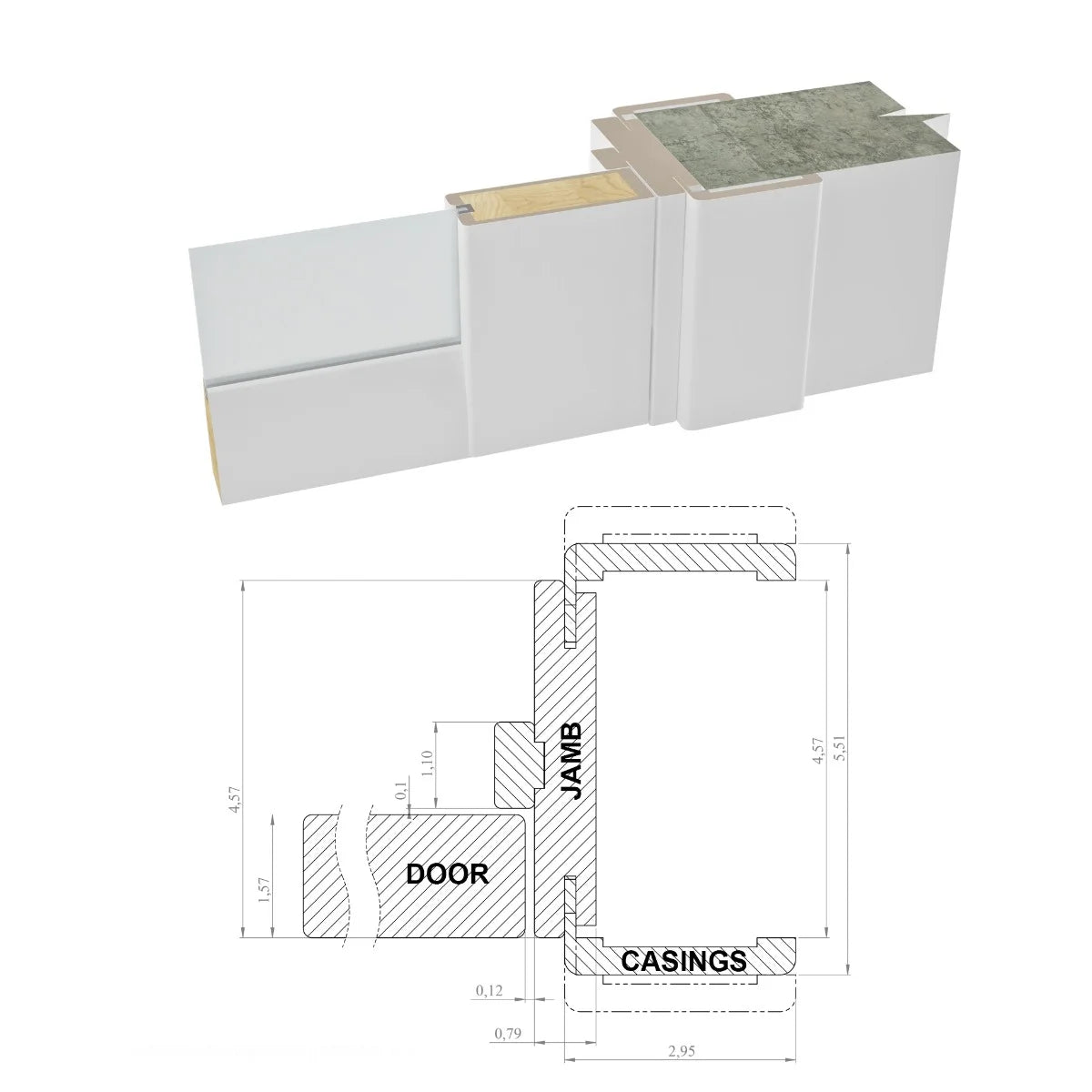 Solid French Door 30 x 80 inches White Silk Clear Glass Single Regular Panel Frame Trims Handle N62546
