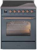 Blue Grey Copper Trim 30 Induction Range with Electric Oven M855331