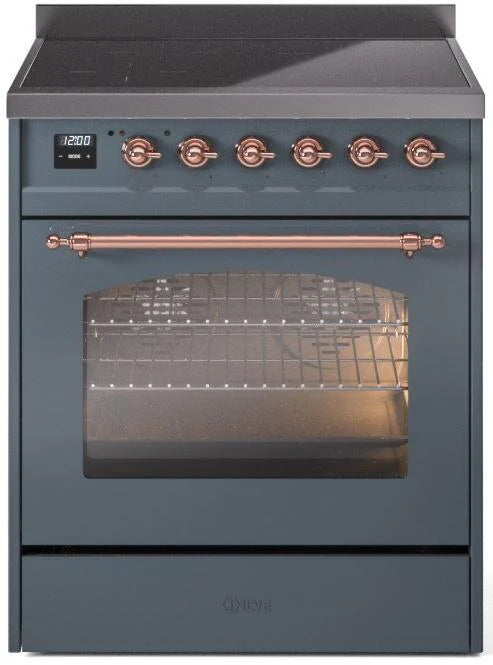 Blue Grey Copper Trim 30 Induction Range with Electric Oven M855331