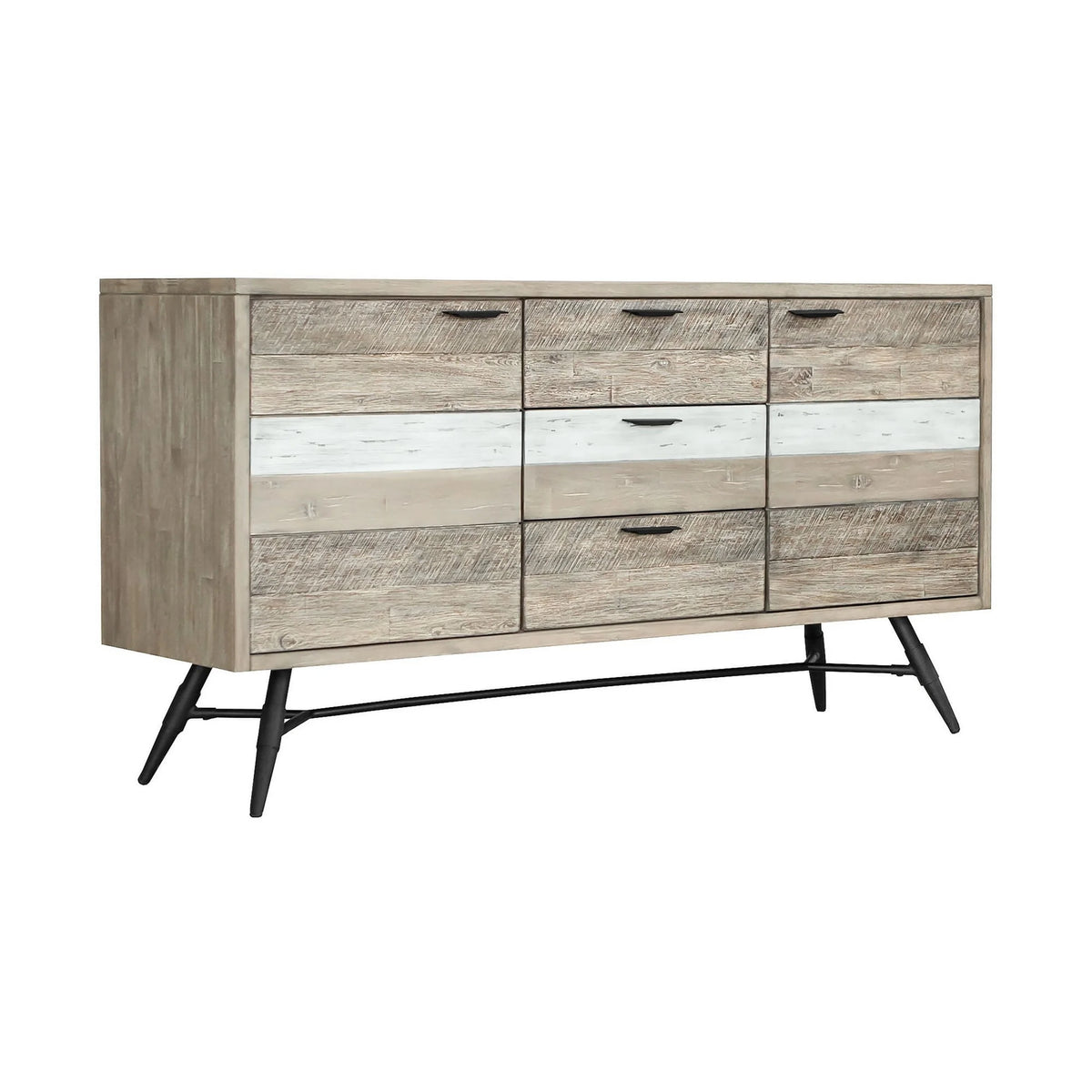 63 Inch Acacia Wood Sideboard Buffet Console Cabinet, 3 Drawers, Brown O1519