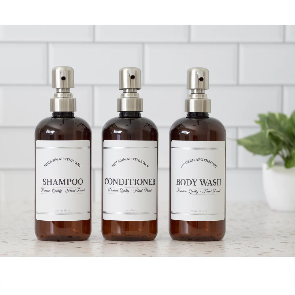 Refillable Body Wash, Shampoo and Conditioner Bottles 16 oz 3 Pack M749678