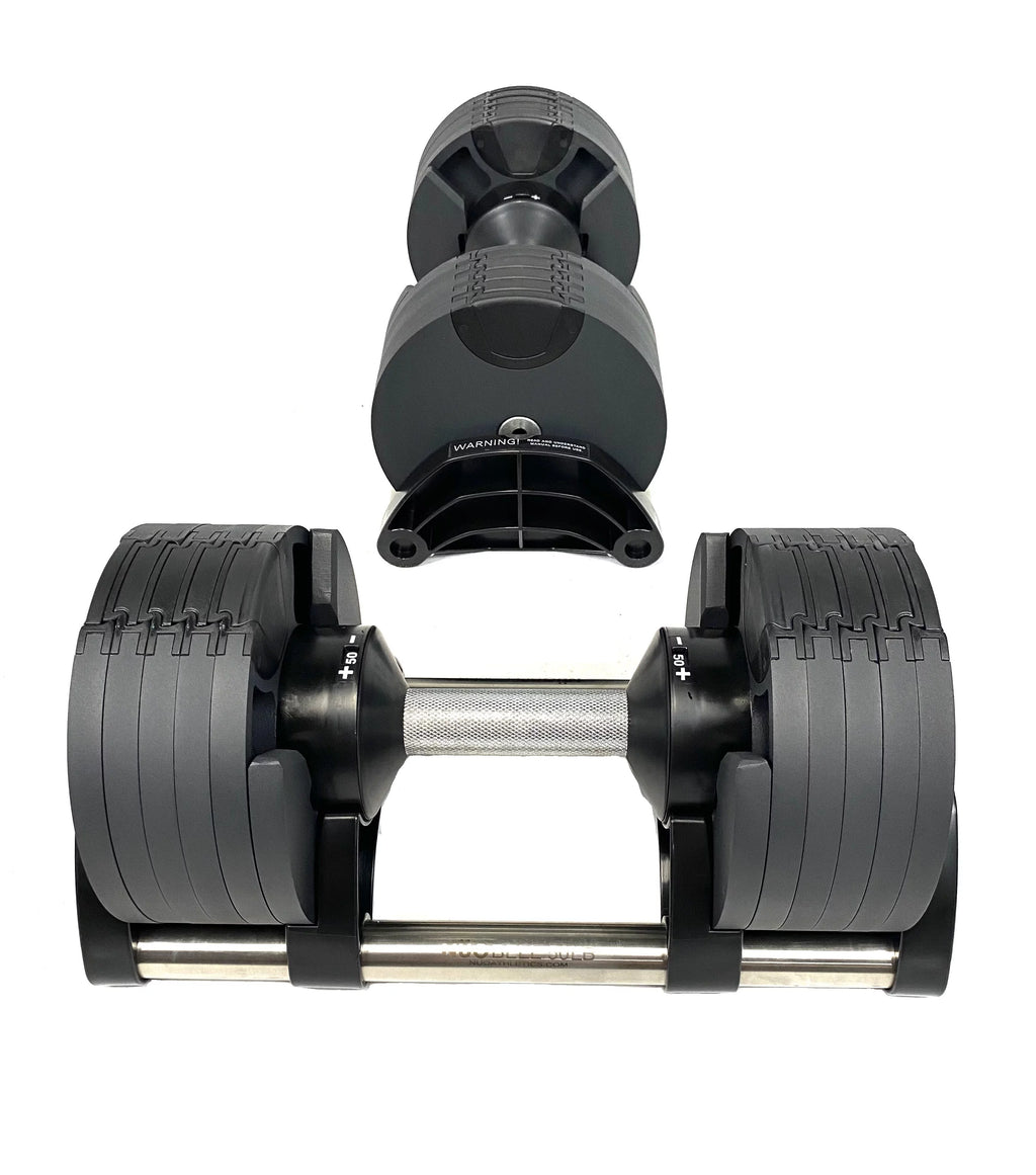 Adjustable Dumbbell 5 - 50 LB (Pair) Black with Tray Y6543