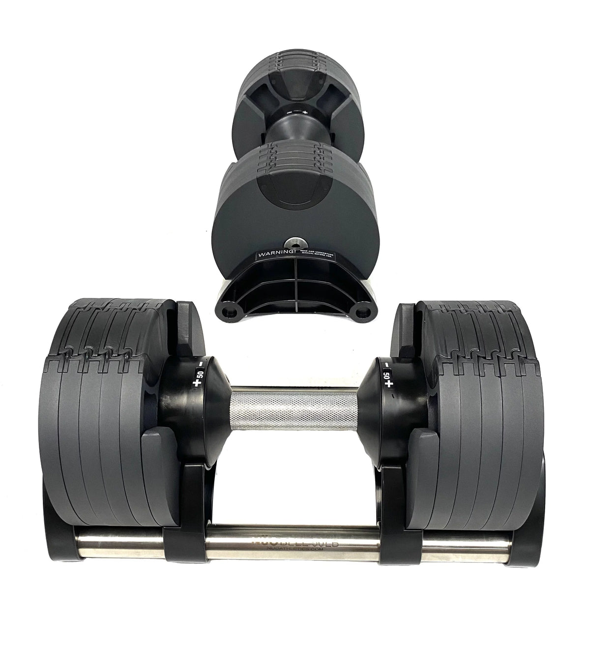 Adjustable Dumbbell 5 - 50 LB (Pair) Black with Tray Y6543