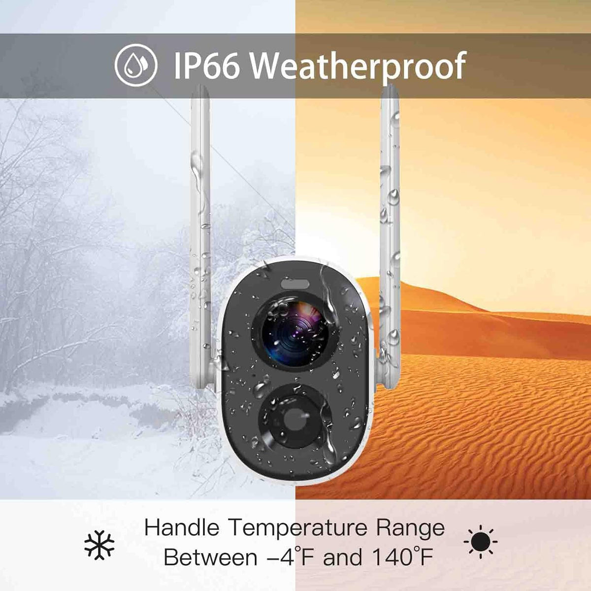 Wireless Battery Powered Outdoor Security Camera with Color Night Vision and Spotlight J657566