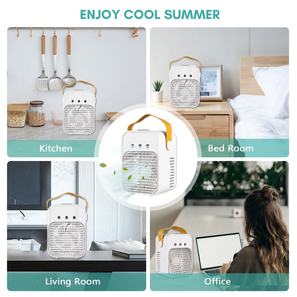Portable Air Cooling Fan with LED Light 3 Wind Speeds J5657