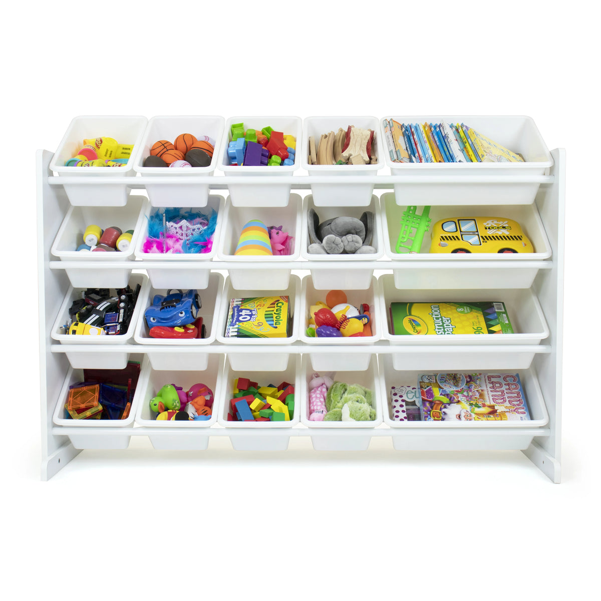 White Extra Large Toy Storage Organizer with 20 Storage Bins U5989
