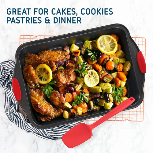 15 PC Nonstick Carbon Steel Bakeware Set with Silicone Handles T17414