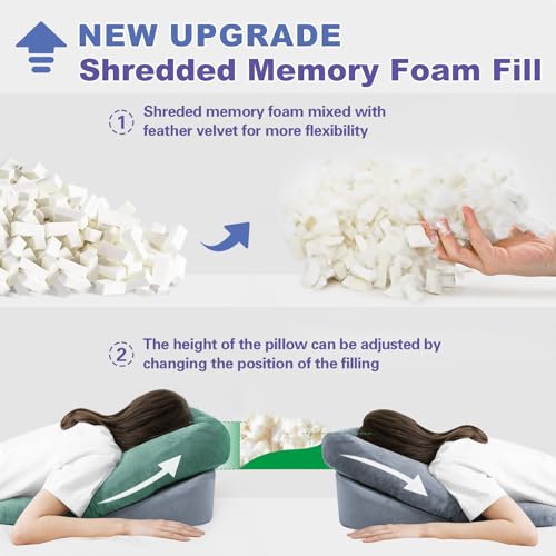 Face Down Pillow with Shredded Memory Foam and Removable Cover R342