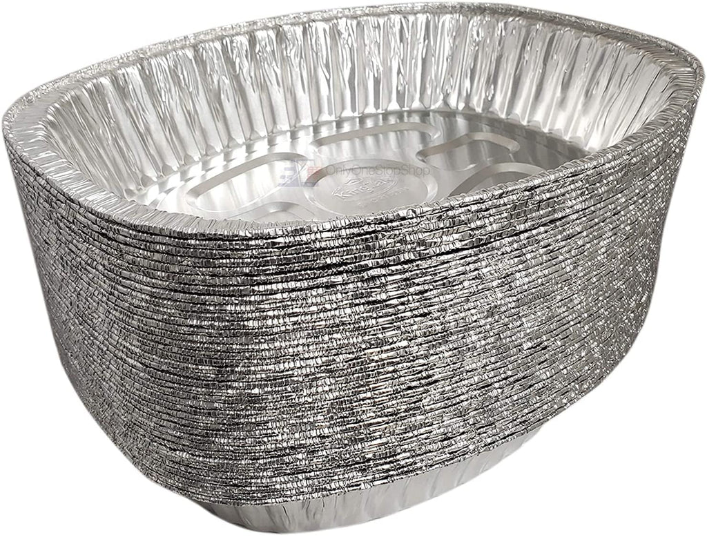 Extra Large Disposable Aluminum Foil Oval Roasting Pan, 25 Pans U8269