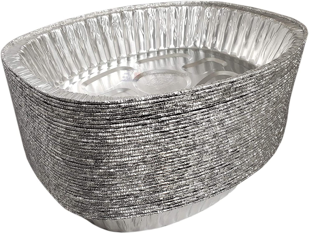 Extra Large Disposable Aluminum Foil Oval Roasting Pan, 25 Pans U8269