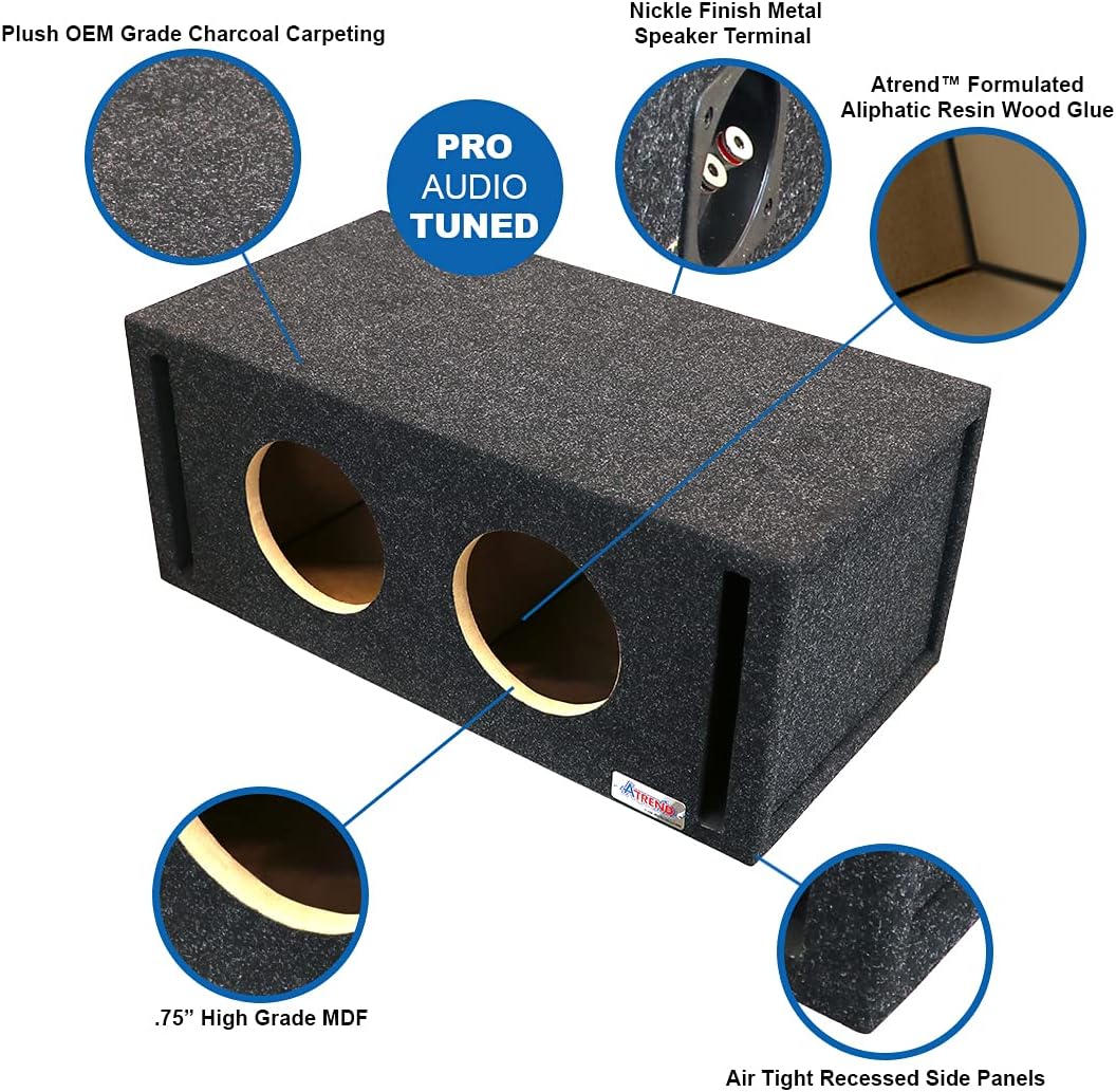 8” Dual Vented Subwoofer Enclosure, Gray H93891