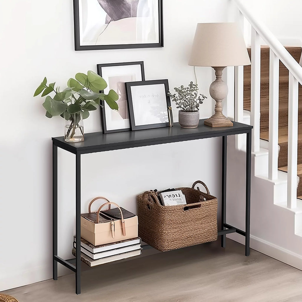 Modern Console Sofa Table Black Oak C378591
