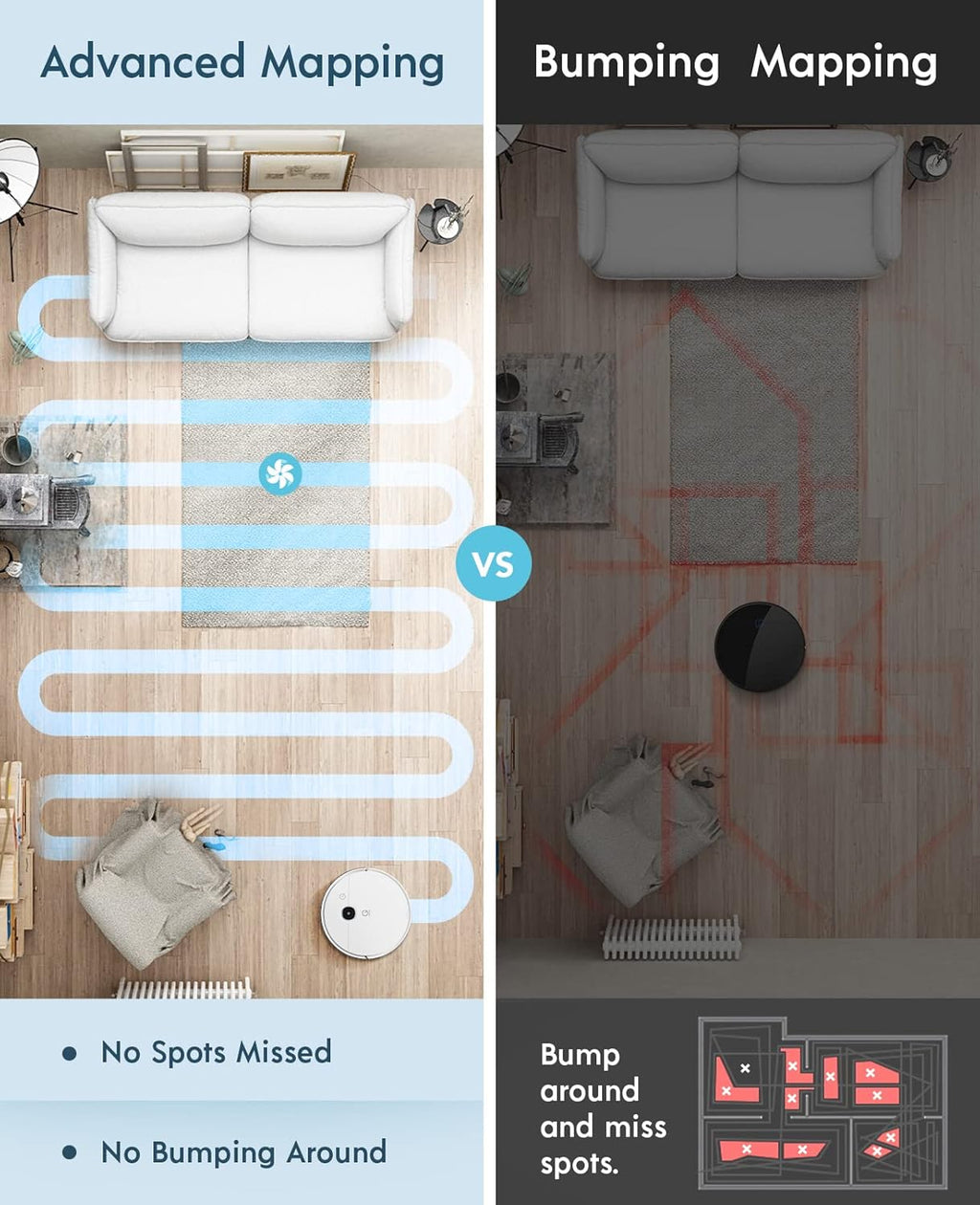 Robot Vacuum, 3000Pa Suction, Carpet Detection, Smart Visual Mapping, 110mins Runtime Q3998