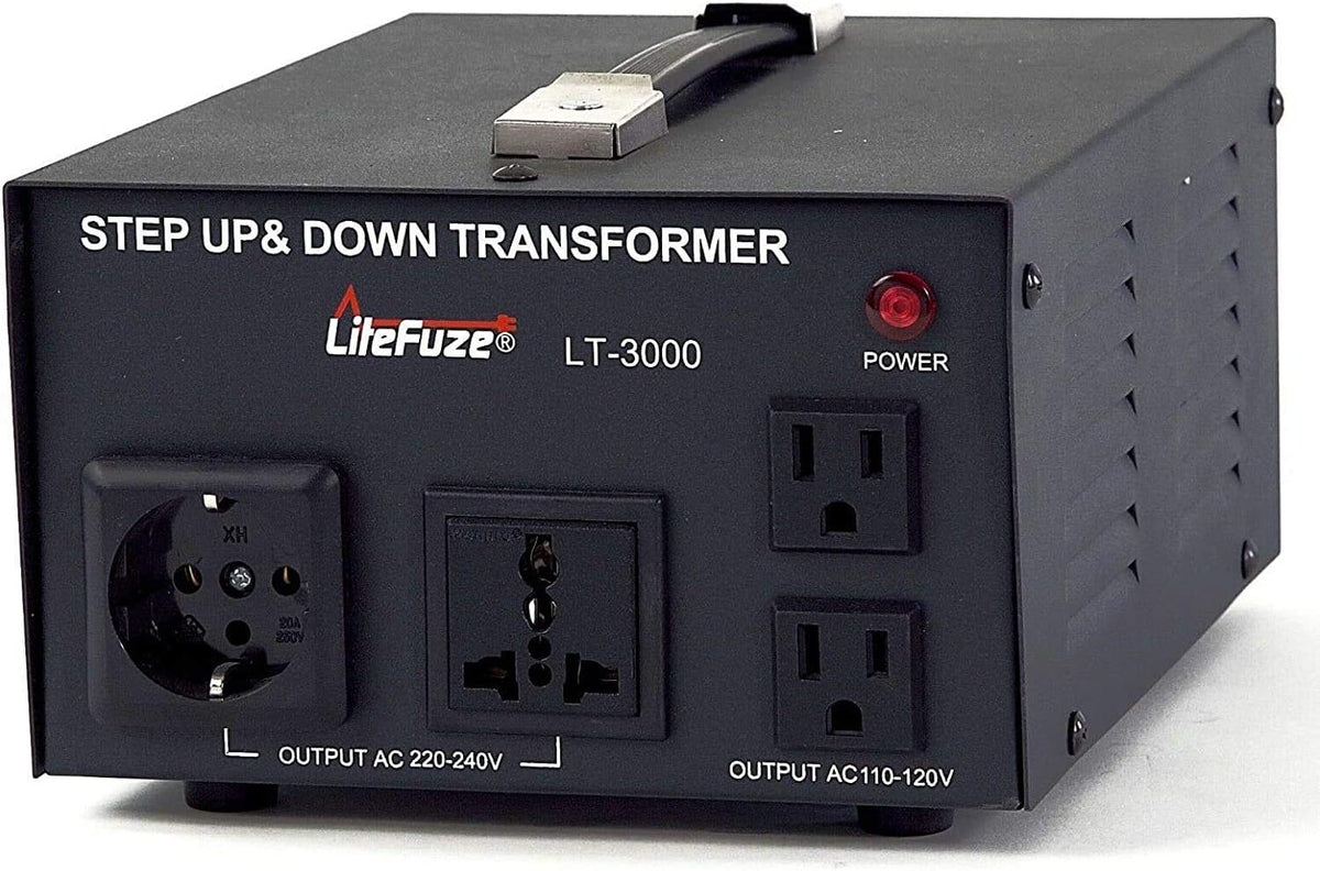 2000 Watt Voltage Converter Transformer with Circuit Breaker Protection E431196
