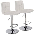White Adjustable Height Swivel Bar Stool Set of 2 O770520