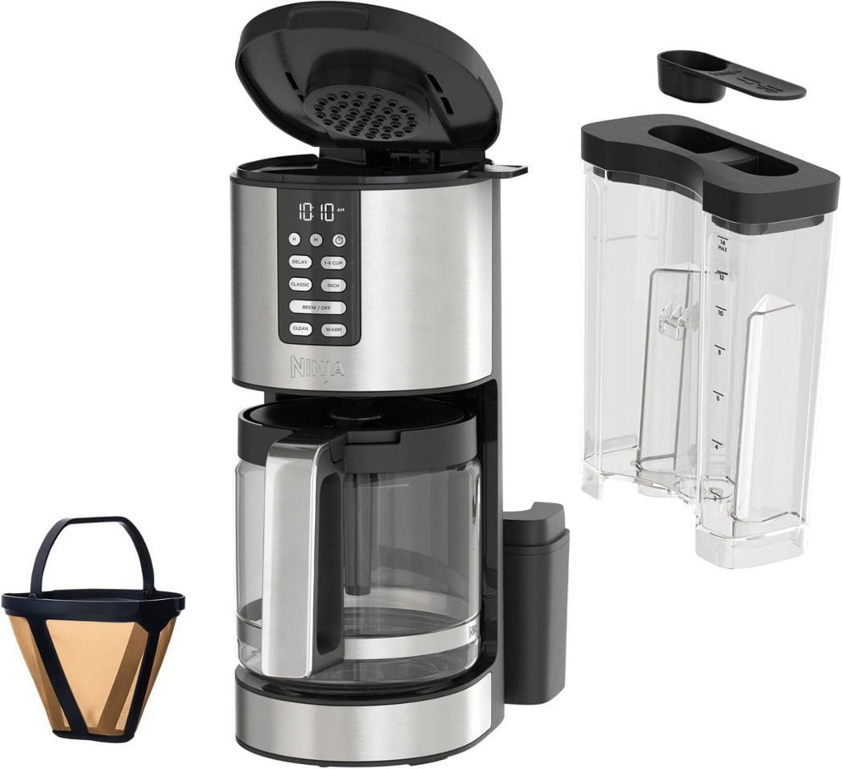 14-Cup Programmable Coffee Maker with Glass Carafe and Permanent Filter F862409
