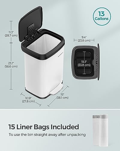 Stainless Steel Kitchen Trash Can with Step-on Pedal K2147